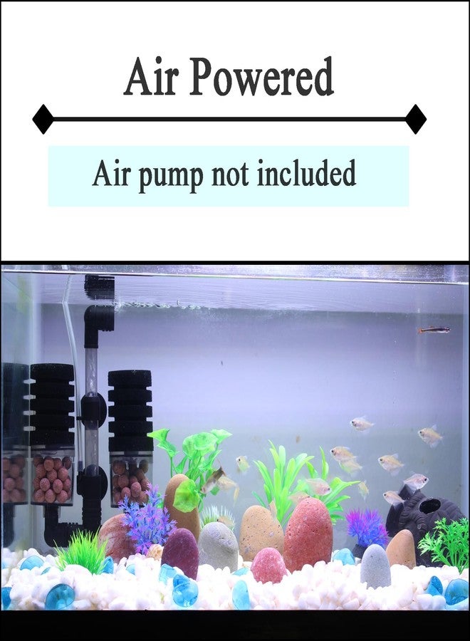 AQUANEAT Aquarium Air Powered Sponge Filter with Ceramic Media Balls, for Betta Fry Shrimp Fish Tank, with 2 Spare Sponges, Small - Image 4